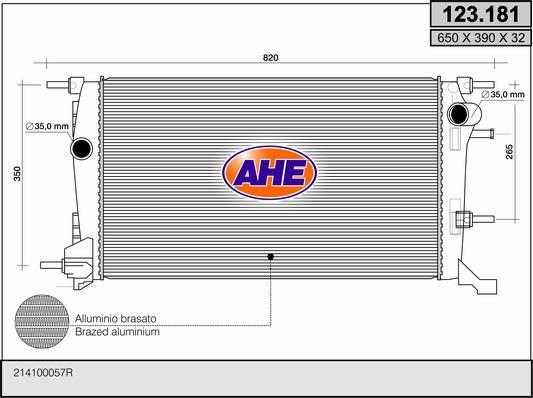 AHE 123.181 - Radiatore, Raffreddamento motore autozon.pro