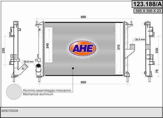 AHE 123.188/A - Radiatore, Raffreddamento motore autozon.pro