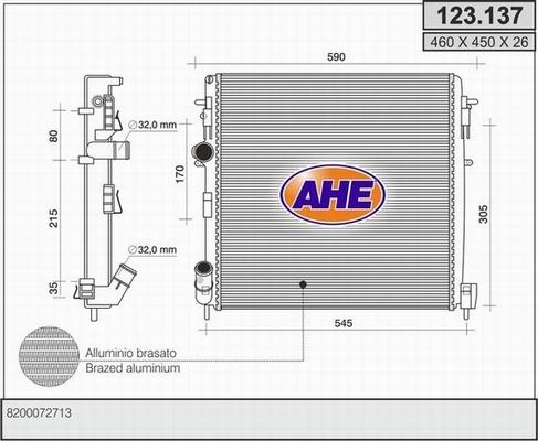 AHE 123.137 - Radiatore, Raffreddamento motore autozon.pro