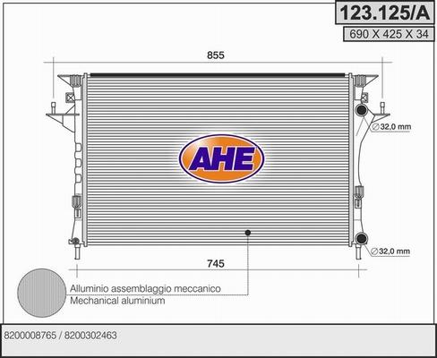 AHE 123.125/A - Radiatore, Raffreddamento motore autozon.pro