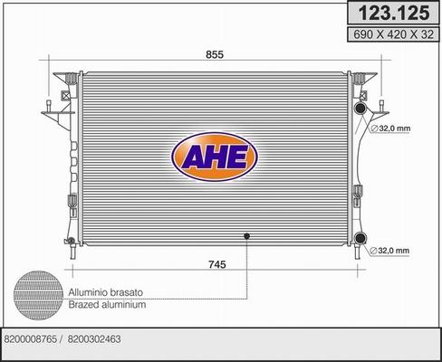 AHE 123.125 - Radiatore, Raffreddamento motore autozon.pro