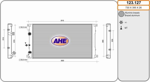 AHE 123.127 - Radiatore, Raffreddamento motore autozon.pro