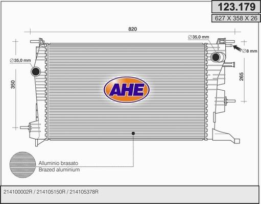 AHE 123.179 - Radiatore, Raffreddamento motore autozon.pro