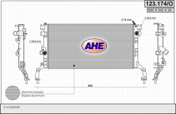 AHE 123.174/O - Radiatore, Raffreddamento motore autozon.pro