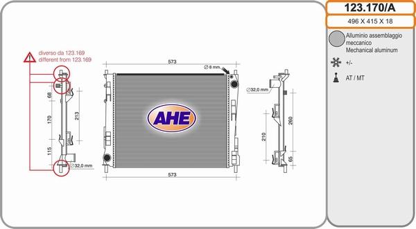 AHE 123.170/A - Radiatore, Raffreddamento motore autozon.pro