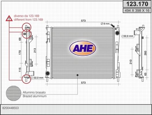 AHE 123.170 - Radiatore, Raffreddamento motore autozon.pro