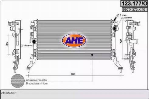 AHE 123.177/O - Radiatore, Raffreddamento motore autozon.pro