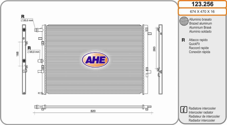 AHE 123.256 - Radiatore, Raffreddamento motore autozon.pro