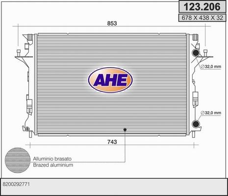 AHE 123.206 - Radiatore, Raffreddamento motore autozon.pro