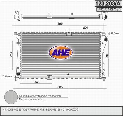 AHE 123.203/A - Radiatore, Raffreddamento motore autozon.pro