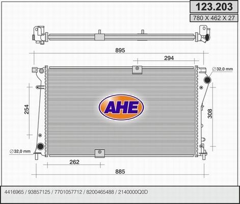 AHE 123.203 - Radiatore, Raffreddamento motore autozon.pro