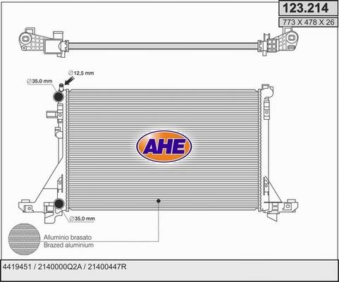 AHE 123.214 - Radiatore, Raffreddamento motore autozon.pro