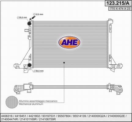 AHE 123.215/A - Radiatore, Raffreddamento motore autozon.pro