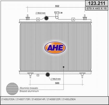 AHE 123.211 - Radiatore, Raffreddamento motore autozon.pro