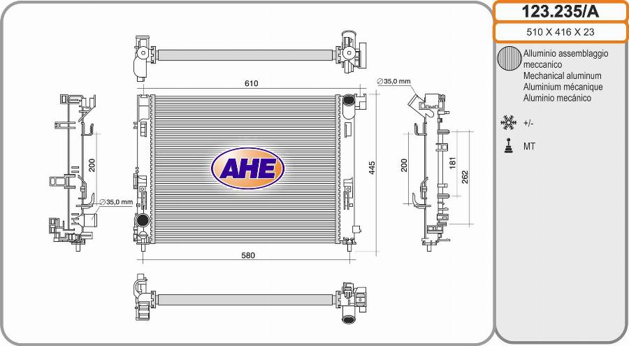 AHE 123.235/A - Radiatore, Raffreddamento motore autozon.pro