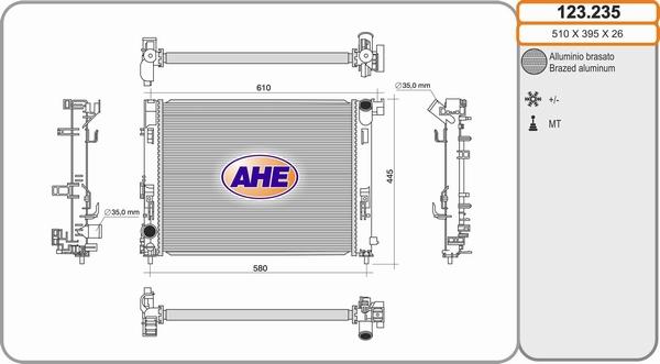 AHE 123235 - Radiatore, Raffreddamento motore autozon.pro