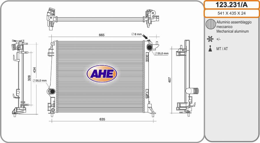 AHE 123.231/A - Radiatore, Raffreddamento motore autozon.pro