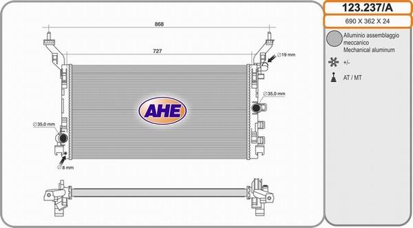 AHE 123.237/A - Radiatore, Raffreddamento motore autozon.pro