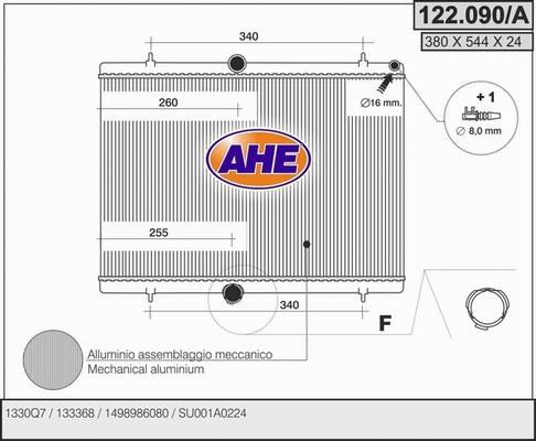 AHE 122.090/A - Radiatore, Raffreddamento motore autozon.pro