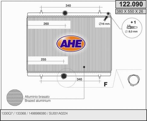 AHE 122.090 - Radiatore, Raffreddamento motore autozon.pro