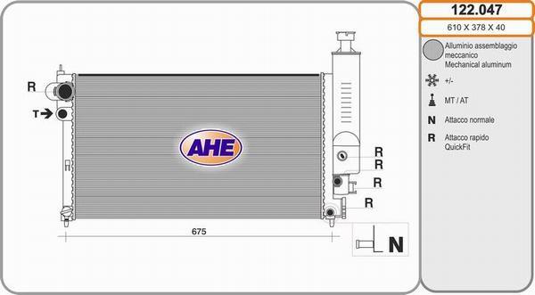 AHE 122.047 - Radiatore, Raffreddamento motore autozon.pro