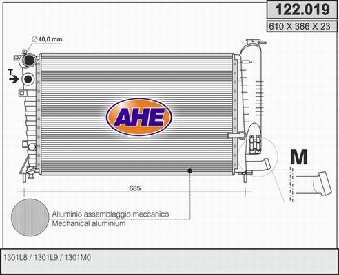 AHE 122.019 - Radiatore, Raffreddamento motore autozon.pro