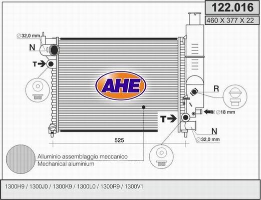 AHE 122.016 - Radiatore, Raffreddamento motore autozon.pro