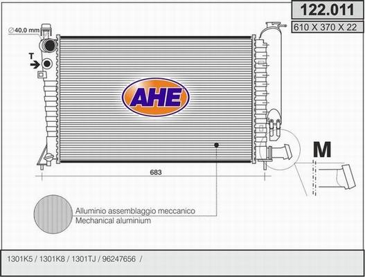 AHE 122.011 - Radiatore, Raffreddamento motore autozon.pro