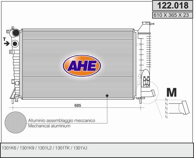 AHE 122.018 - Radiatore, Raffreddamento motore autozon.pro