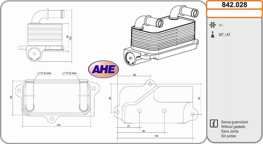 AHE 842.028 - Radiatore olio, Olio motore autozon.pro