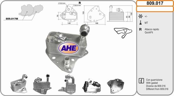 AHE 809.017 - Radiatore olio, Olio motore autozon.pro