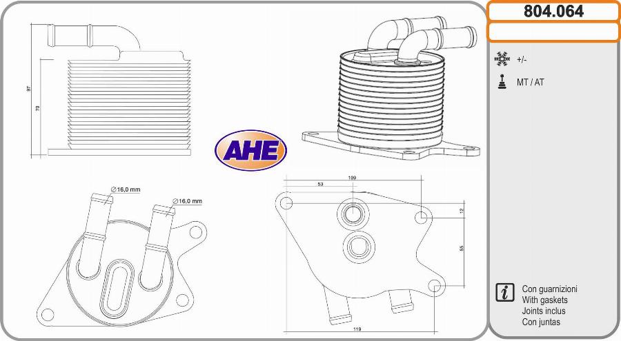 AHE 804.064 - Radiatore olio, Olio motore autozon.pro