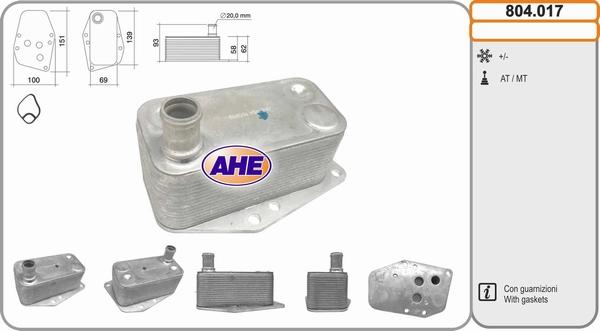 AHE 804.017 - Radiatore olio, Olio motore autozon.pro