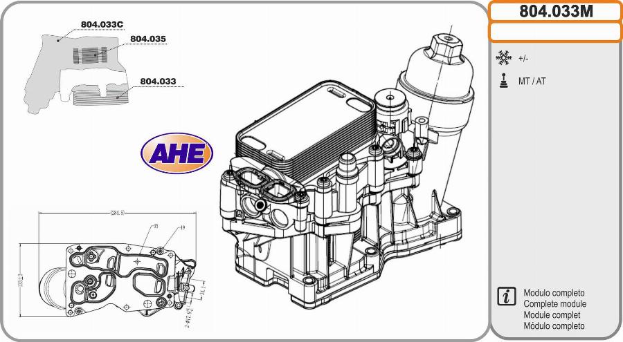 AHE 804.033M - Radiatore olio, Olio motore autozon.pro