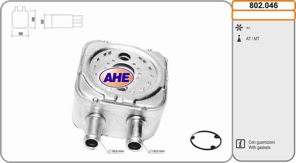 AHE 802.046 - Radiatore olio, Olio motore autozon.pro