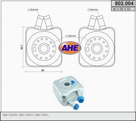 AHE 802.004 - Radiatore olio, Olio motore autozon.pro