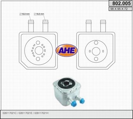 AHE 802.005 - Radiatore olio, Olio motore autozon.pro