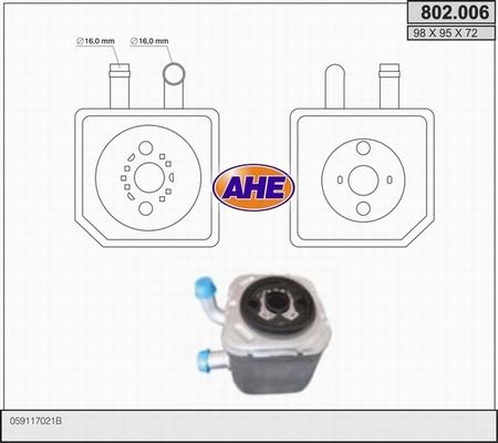 AHE 802.006 - Radiatore olio, Olio motore autozon.pro