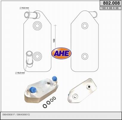 AHE 802.008 - Radiatore olio, Olio motore autozon.pro