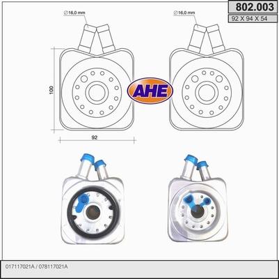 AHE 802.003 - Radiatore olio, Olio motore autozon.pro