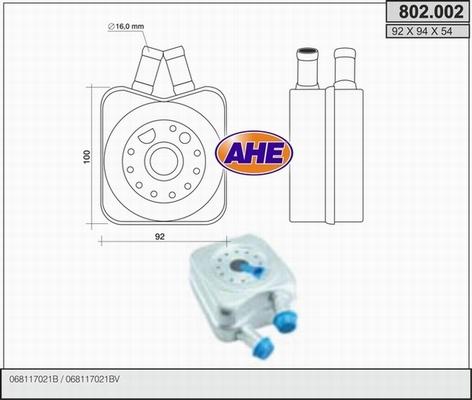 AHE 802.002 - Radiatore olio, Olio motore autozon.pro