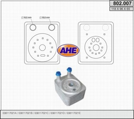 AHE 802.007 - Radiatore olio, Olio motore autozon.pro