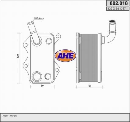 AHE 802.018 - Radiatore olio, Olio motore autozon.pro