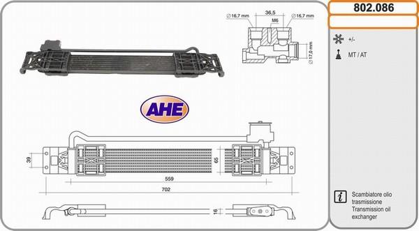 AHE 802.086 - Radiatore olio, Olio motore autozon.pro