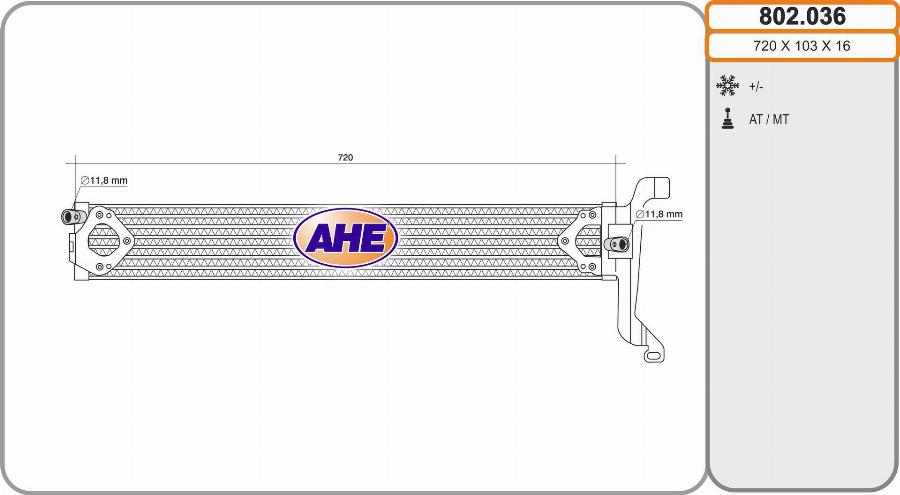 AHE 802.036 - Radiatore olio, Olio motore autozon.pro