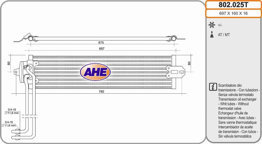 AHE 802.025T - Radiatore olio, Olio motore autozon.pro