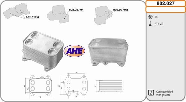 AHE 802.027 - Radiatore olio, Olio motore autozon.pro