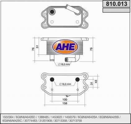 AHE 810.013 - Radiatore olio, Olio motore autozon.pro