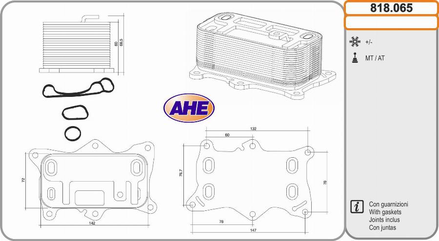 AHE 818.065 - Radiatore olio, Olio motore autozon.pro