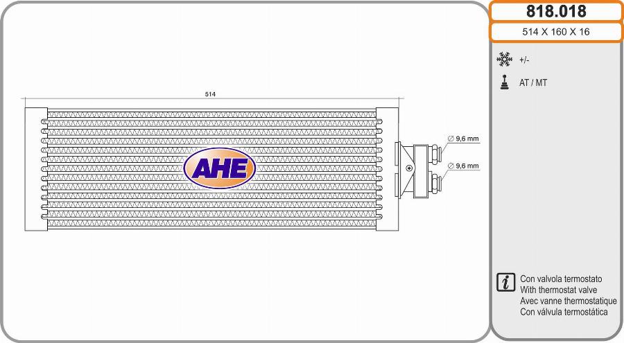 AHE 818.018 - Radiatore olio, Olio motore autozon.pro